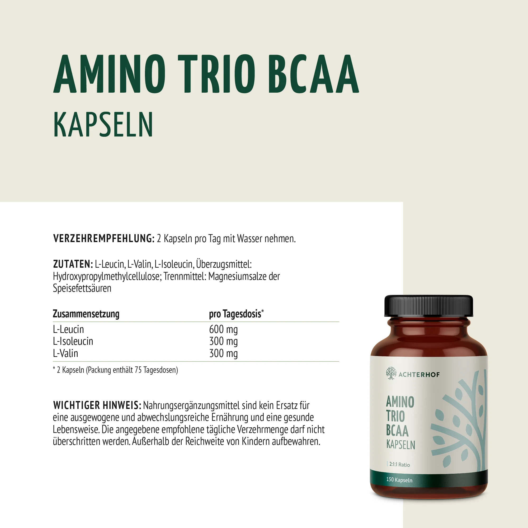 Amino Trio BCAA Kapseln (150 Kapseln) - Image 6