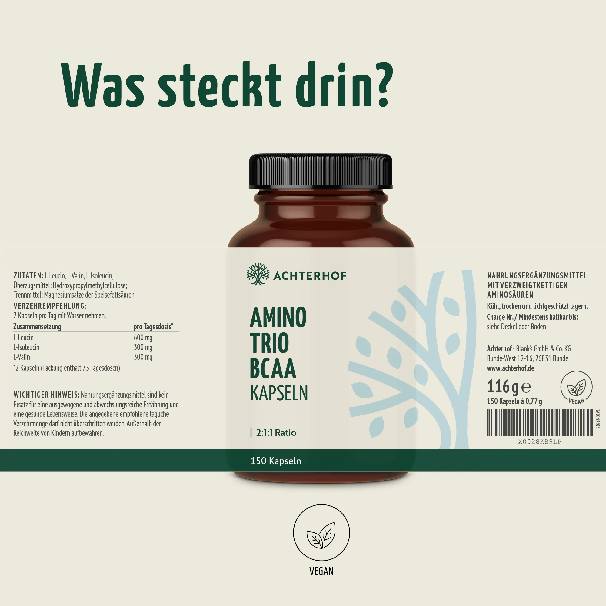 Amino Trio BCAA Kapseln (150 Kapseln) - Image 7