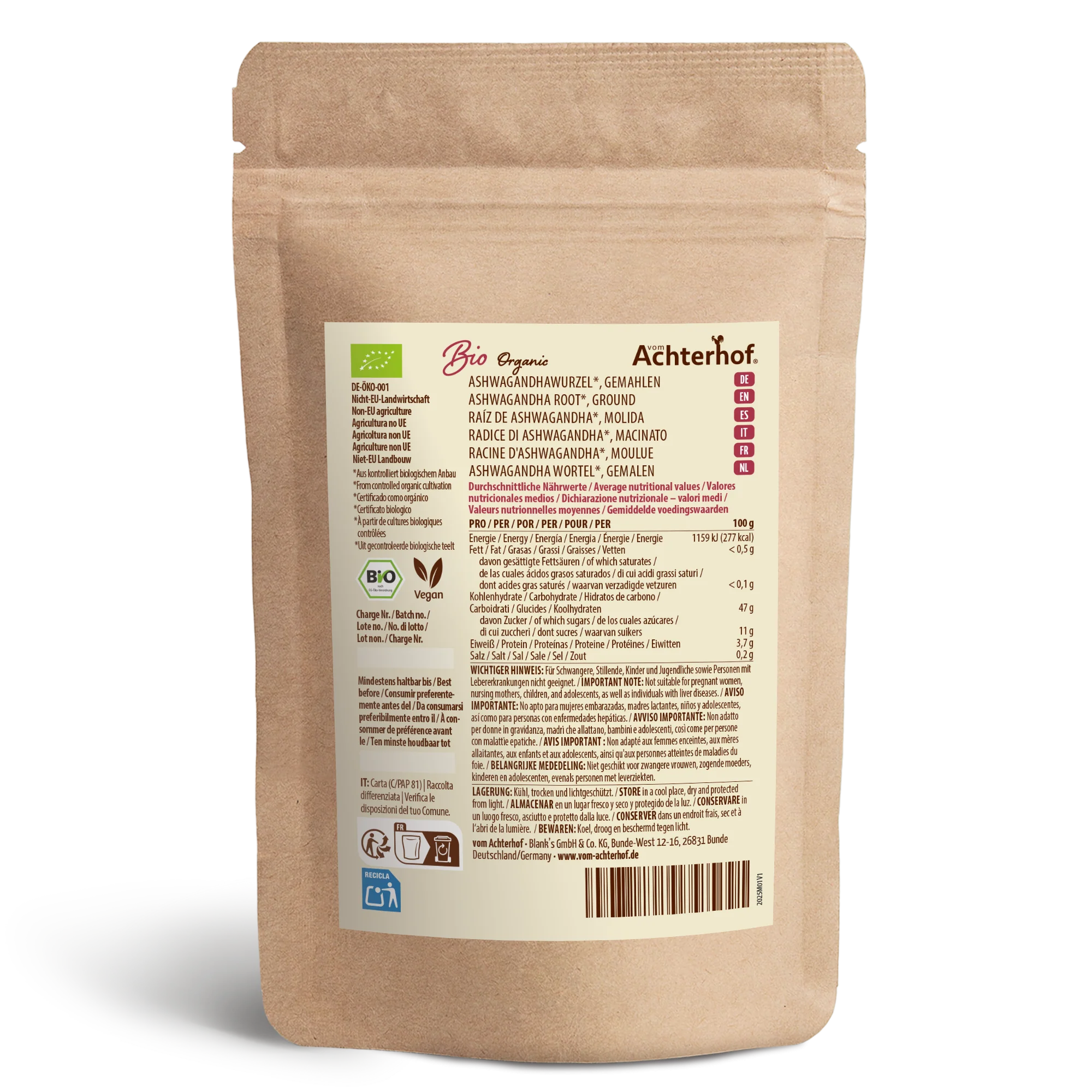 Ashwagandha Pulver Bio (1000g) - Image 7