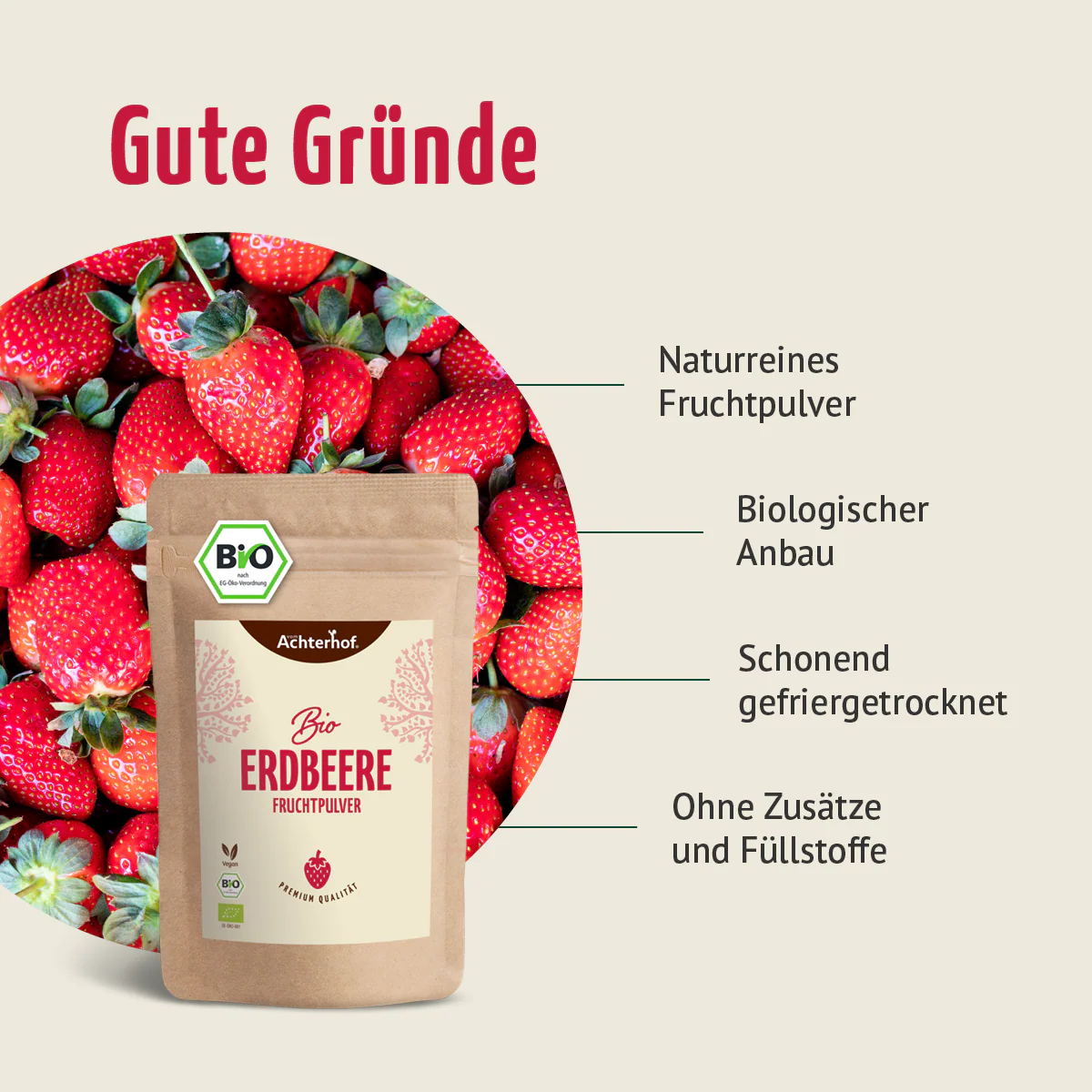 Bio Erdbeere Fruchtpulver (100g) - Image 5