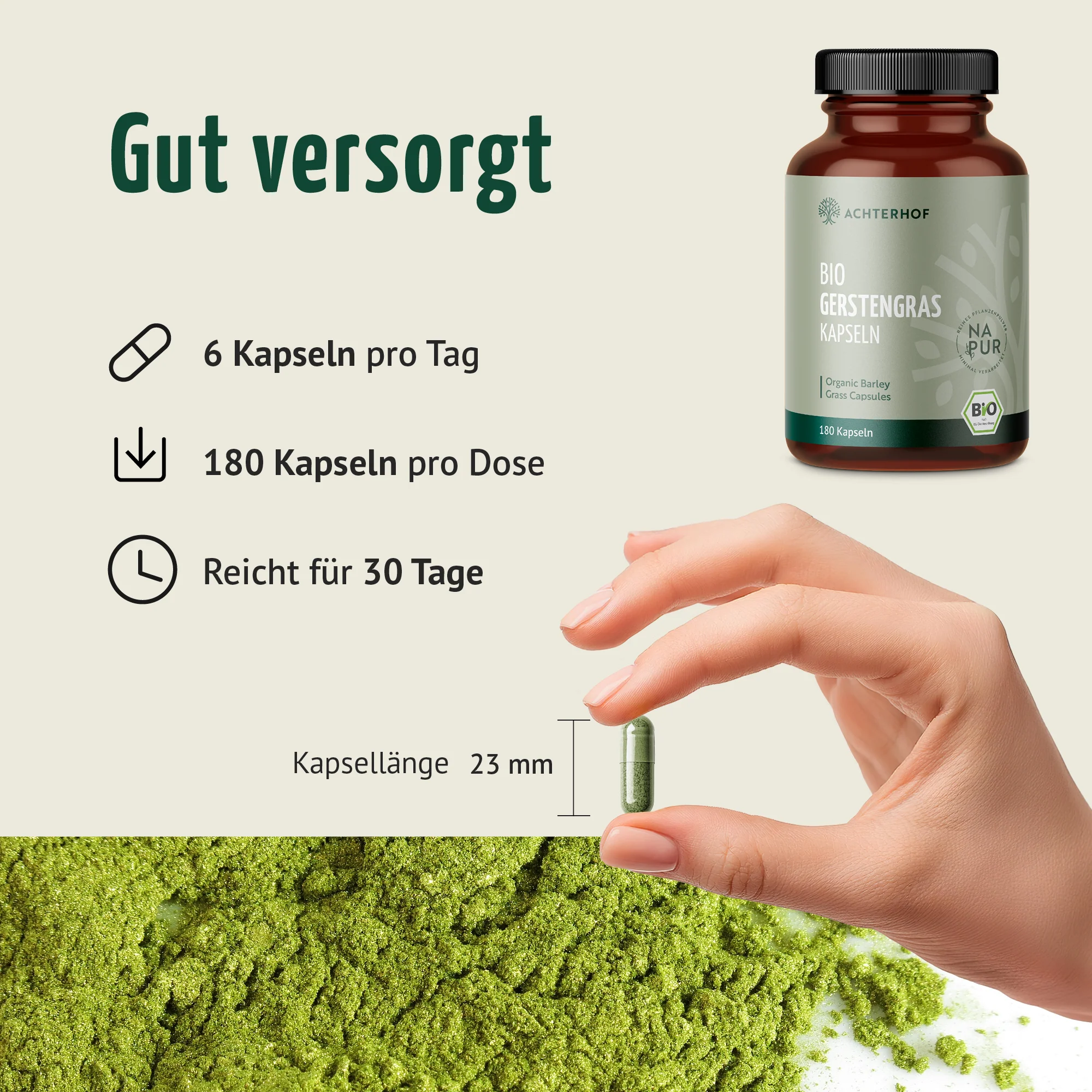 Bio Gerstengras Kapseln (180 Kapseln) - Image 5