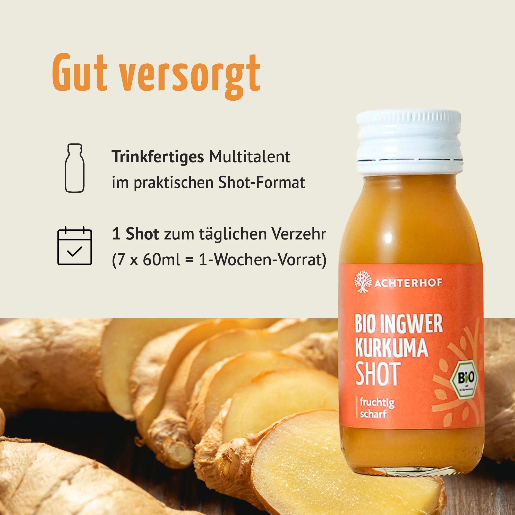 Bio Ingwer Kurkuma Shot (7 x 60ml) - Image 5