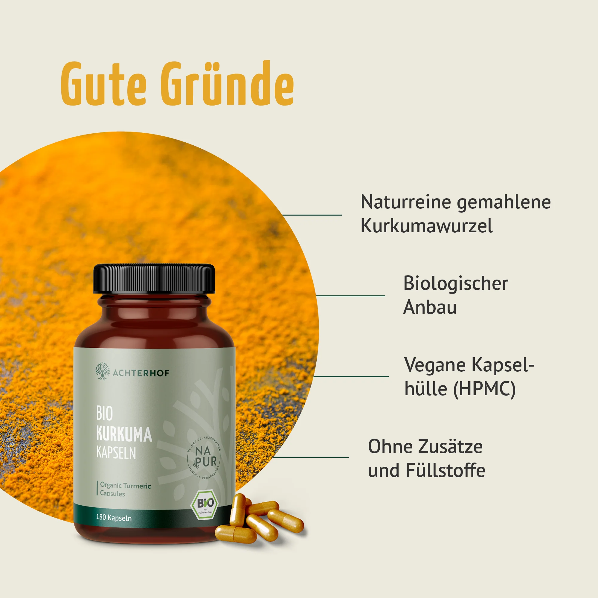 Bio Kurkuma Kapseln (180 Kapseln) - Image 3