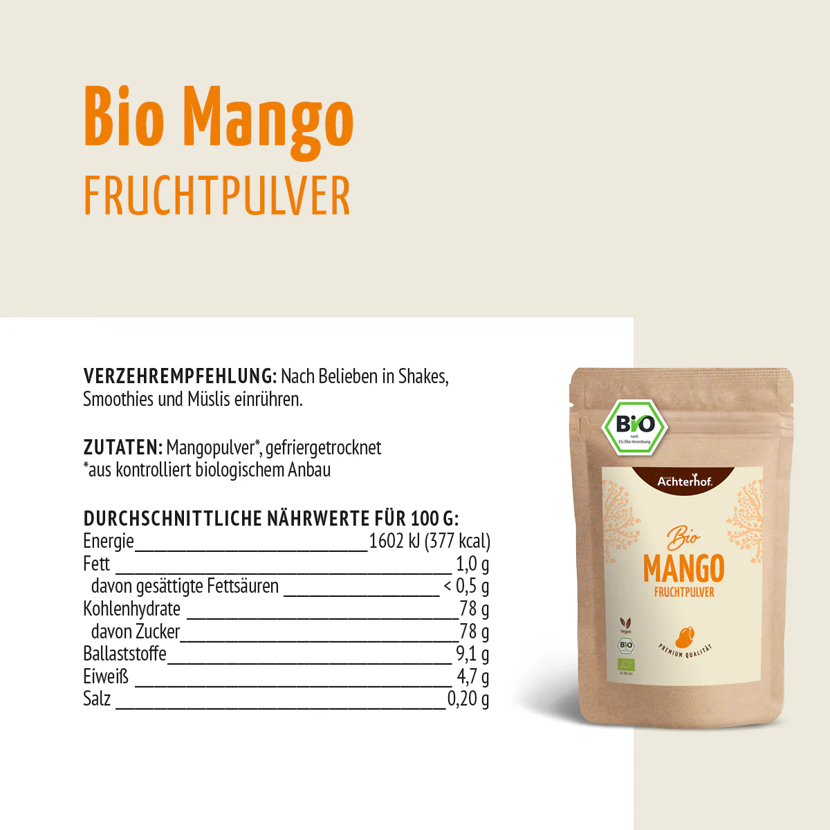Bio Mango Fruchtpulver (100g) - Image 9