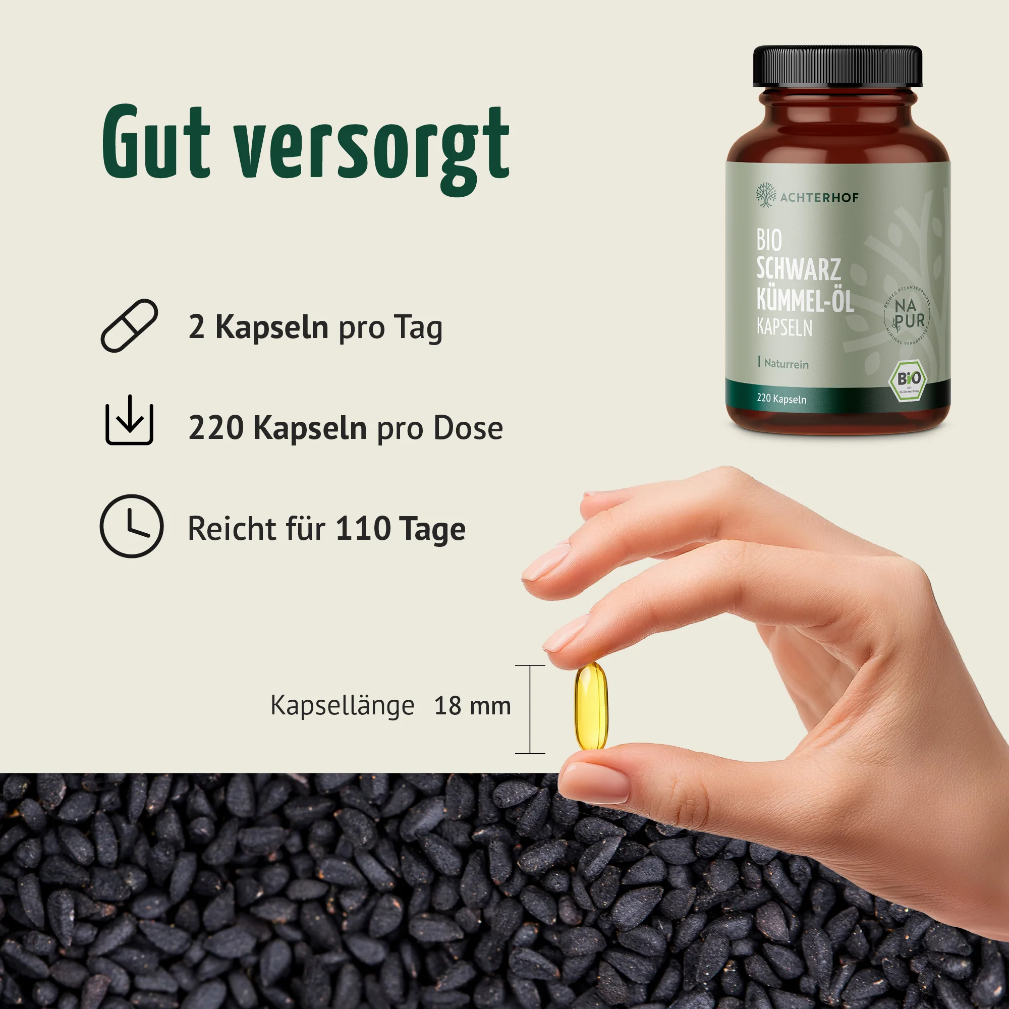 Bio Schwarzkümmel-Öl Kapseln (220 Kapseln) - Image 6
