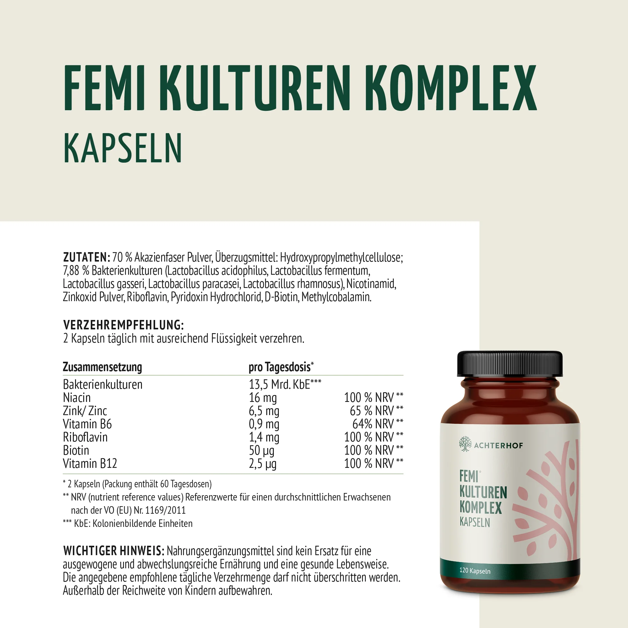 Femi Kulturen Komplex Kapseln (120 Kapseln) - Image 6