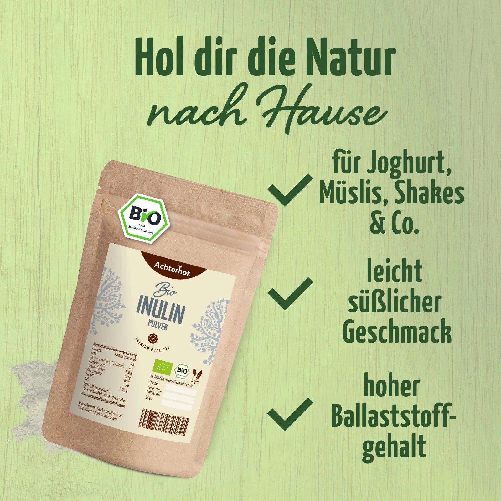 Agaven Inulin Pulver Bio (250g) - Image 3