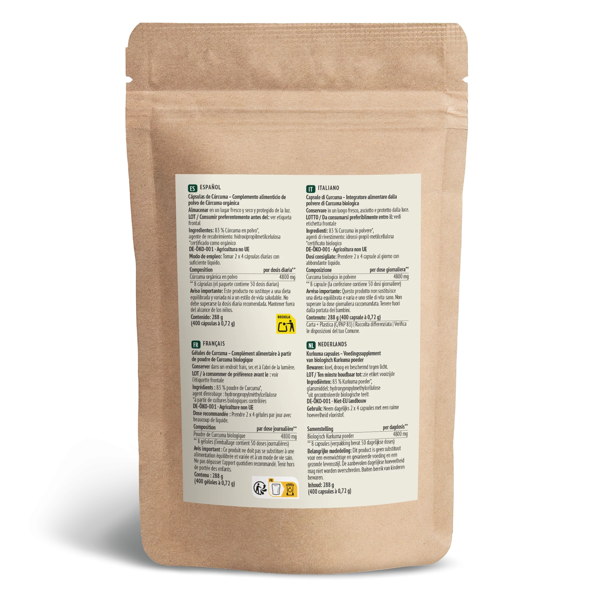 Bio Kurkuma Kapseln Nachfüllpack (400 Kapseln) - Image 10