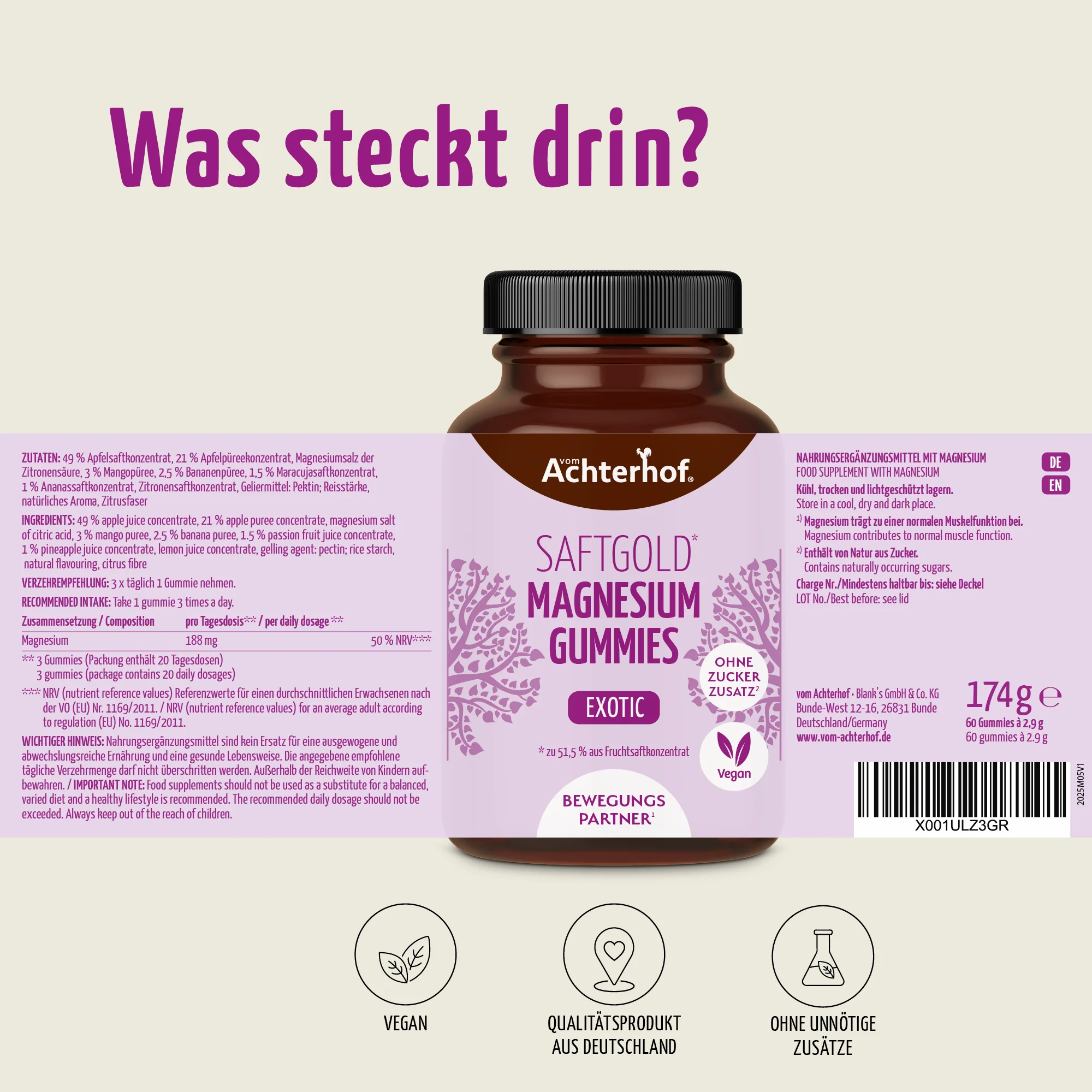 Saftgold Magnesium Gummies Exotische Früchte (60 Stück) - Image 10