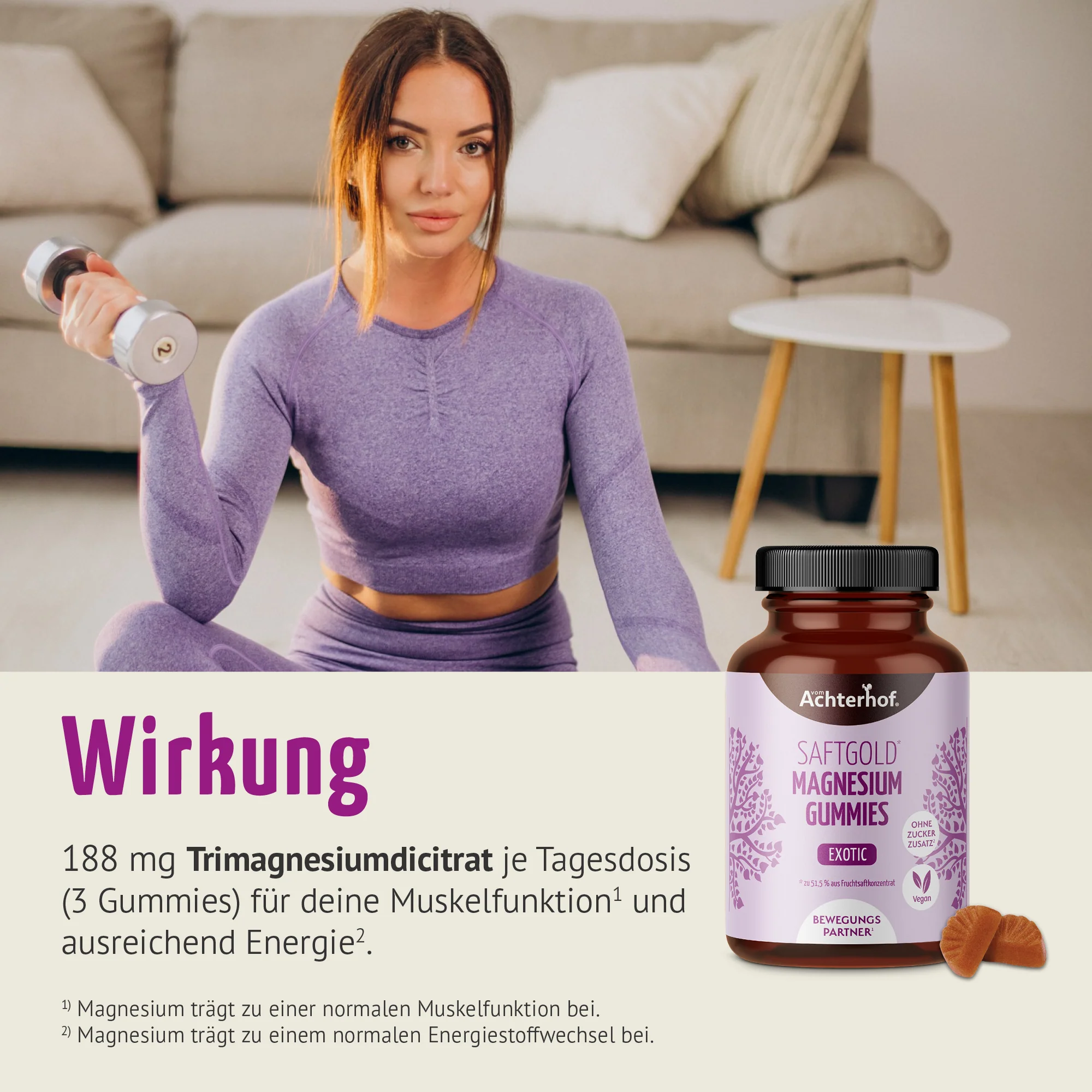 Saftgold Magnesium Gummies Exotische Früchte (60 Stück) - Image 4