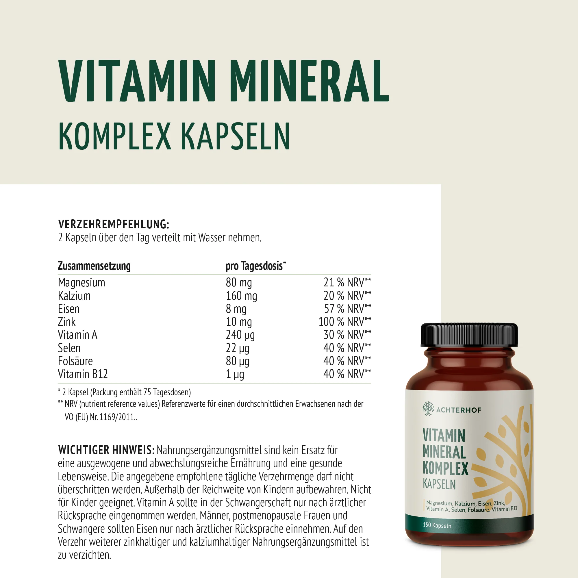 Vitamin Mineral Komplex (150 Kapseln) - Image 7
