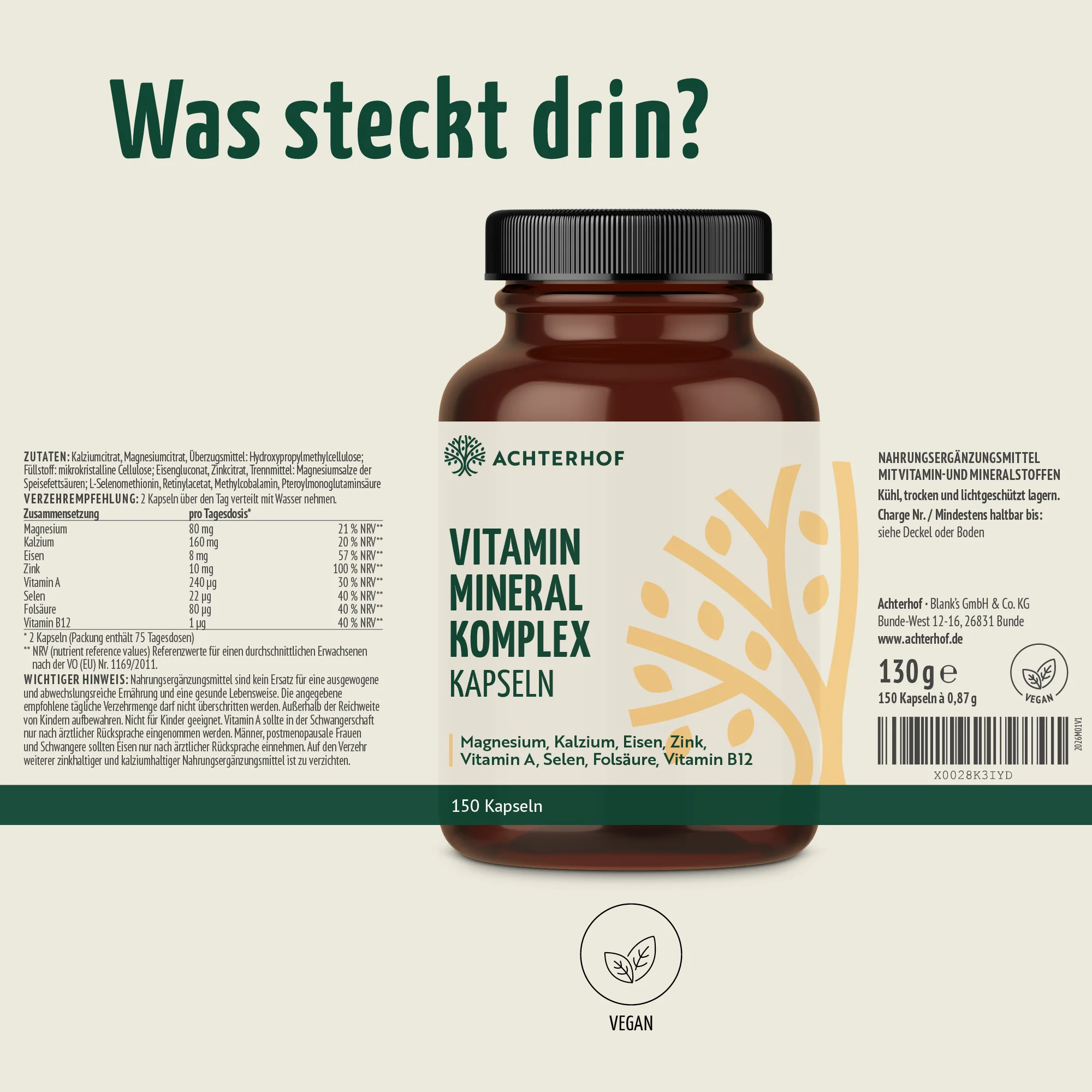 Vitamin Mineral Komplex (150 Kapseln) - Image 8